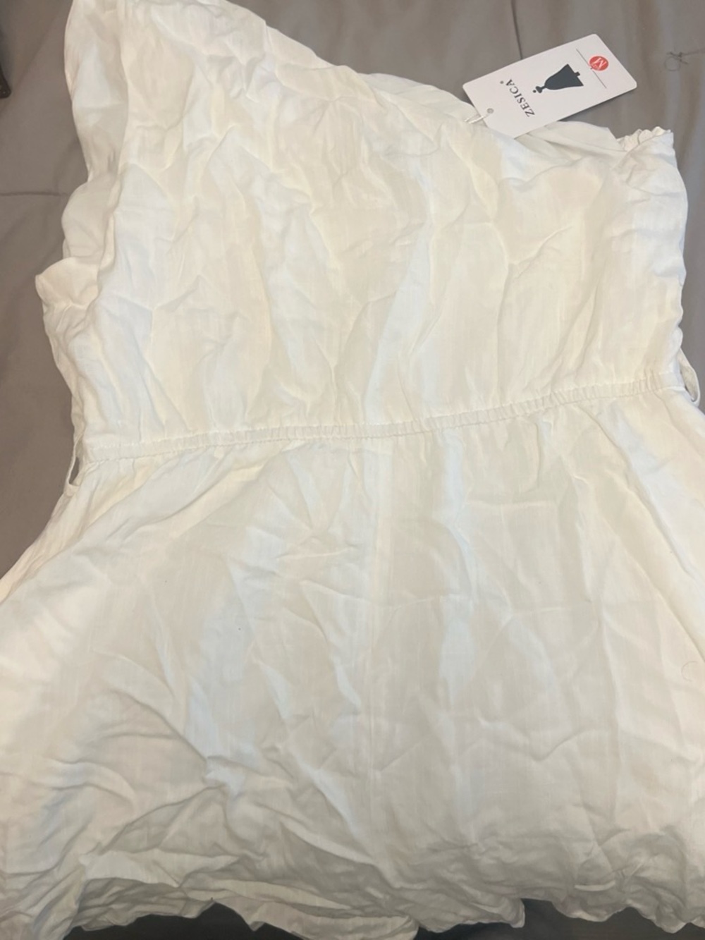 Zesica One-Shoulder White Dress